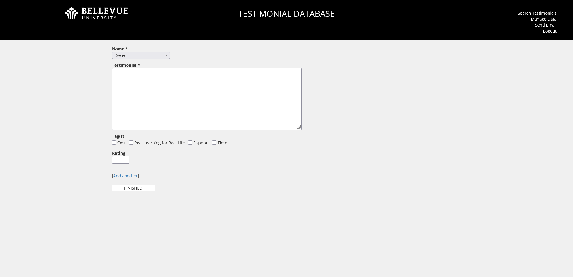 Testimonial database